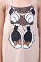 Girl's Leopard Patterned Minnie Mouse Printed Strappy Tunic and Leggings Set - Stone - 2