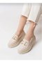 Beige Color Thick Sole Daily Women's Loafer Shoes - 4