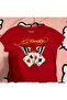 Ed Hardy Rhinestone Aces Red T-Shirt Baby Tee - 3