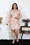 Women's Plus Size Cotton Buttoned Long Sleeve Mink Tunic Nightgown 12205 - 6