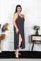 Women's Large Size Rope Strap Cotton Long Nightgown 12101