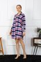 Fashion Line Women's Combed Cotton Long Sleeve Buttoned Navy Blue Tunic Nightgown 13102 - 6