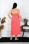 Women's Large Size Rope Strap Cotton Salmon Long Nightgown 12100 - 3