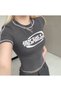 Slim Retro T-Shirt Short Sleeve Dark Smoked Crop Y2K Harajuku Slim Retro T-Shirt Short Sleeve - 6