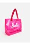Fuchsia Pink Barbie Printed Snap Button Girls Beach Bag 31x24 - 3
