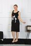 Fashion Line Women's Thick Strap Combed Cotton Long Black Nightgown 12001 - 3