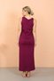 Fashion Line Women's Thick Strap Slit Long Purple Nightgown 90110 - 5