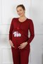 Fashion Line Women's Long Sleeve Maternity Pajama Set Claret Red 45501