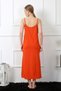 Fashion Line Women's Rope Strap Orange Long Nightgown 901 - 4