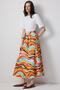 Pleated Abstract Patterned Skirt