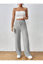 Women's Knitted High Waist Palozzo Trousers with Elastic Waist - 4