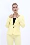 Plus Size - Collared Single Button Jacket-Yellow