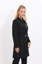 Self-Standing Collar Single Button Long Jacket-Black - 1074100 - 3