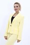 Plus Size - Collared Single Button Jacket-Yellow - 2