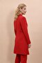 Self-Standing Collar Single Button Long Jacket - Red - 1074100 - 5