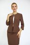 Zero Collar Plain Short Jacket-Chestnut - 1015100