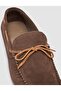 Lenamo 100% Genuine Leather Brown Suede Men's Casual Boat Shoes - 6