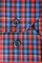 Men's Burgundy Blue Large Size Long Sleeve Checked Pocket Shirt - 2