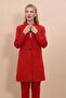 Self-Standing Collar Single Button Long Jacket - Red - 1074100 - 2