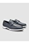 100% Genuine Leather Navy Blue Men's Casual Shoes - 2