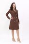 Men's Collared Double-Breasted Long Sleeve Dress - Chestnut - 9037100 - 5