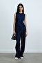Navy Blue Jane Wide Leg Trousers - 7