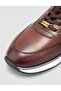 100% Genuine Leather Brown Lace-Up Men's Sports Shoes - 7