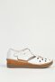 White Leather Women's Heeled Shoes Pc-54518