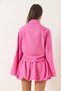 Women's Candy Pink Mini Balloon Skirt with Tie Detail Kimono Top and Bottom Set 60434 60283137 - 8
