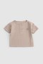 Organic Cotton Muslin Baby Beige T-Shirt - 2