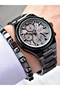 Ferrucci̇ Function Black Metal Men's Wristwatch with Gray Dial