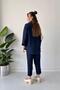 Linen Double Suit Navy Blue - 5
