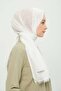Petonya Shawl Off-White Wrinkle-Free Non-Sweating Thin Daily Shawl 75X180 cm - 3