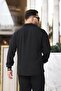 Men's Black Linen Look Long Sleeve Oversized Aerobin Shirt - 4