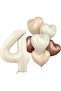 Retro Cream 4 Year Old Heart Foil Balloon Set