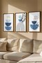 3 Piece Real Wood Colored Framed Painting Set - Model 5