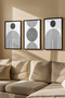 3 Piece Real Wood Colored Framed Painting Set - Model 41
