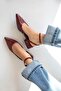 Edel Women's Heeled Patent Leather Shoes Claret Red - 5