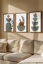 3 Piece Real Wood Colored Framed Painting Set - Model 6
