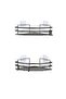 Bathroom Organizer Shampoo Holder with Adhesive Hooks 2 Pieces Bathroom Corner Shelf Matte Black St207H - 2