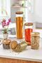 Set of 5 Acacia Vacuum Lid Borosilicate Glass Jars - 5
