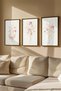 3 Piece Real Wood Colored Framed Painting Set - Model 19