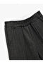Viscose Blended Elastic Waist Contrast Detailed Wide Leg Striped Trousers - 3