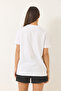 Women's White Short Sleeve Cotton T-Shirt with Accessories 60602041 - 5