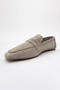 Morne Beige Suede Genuine Leather Women's Loafer Shoes - 5