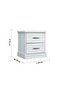 Zirco 2 Drawer Night Stand Multifunctional Bedside Table-White Oak L46xW39xH51.4cm - 8