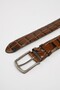 Genuine Crocodile Leather Buckle Belt - 2