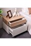 Frazer Nightstand Multifunctional Bedside Table-White/Natural Oak L60xW40xH50cm - 2