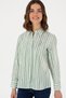 Women's Green Long Sleeve Striped Shirt 50299509-Vr054 - 3