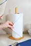 Square Bamboo Countertop Paper Towel Holder Stand, Napkin Holder Stand - 4